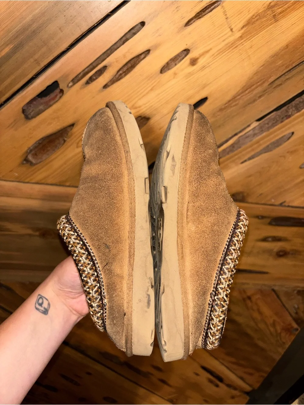 UGG Kids Tan Suede Tasman Slippers